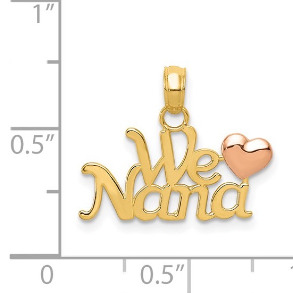 10k Yellow & Rose Gold Nana Necklace Charm Pendant grandma Christmas birthday - Picture 3 of 7